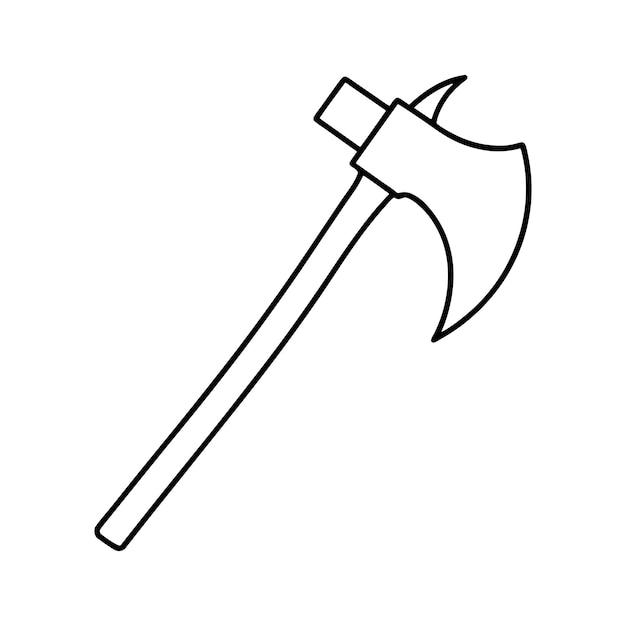 axe line art silhouette vector illustration designs outline