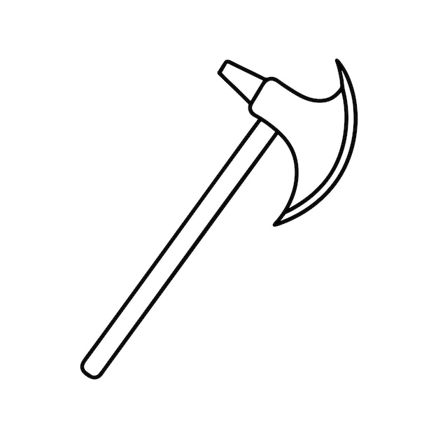 axe line art silhouette vector illustration designs outline