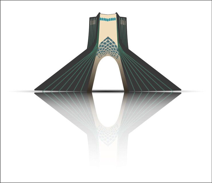 Vector azadi tower in iran
