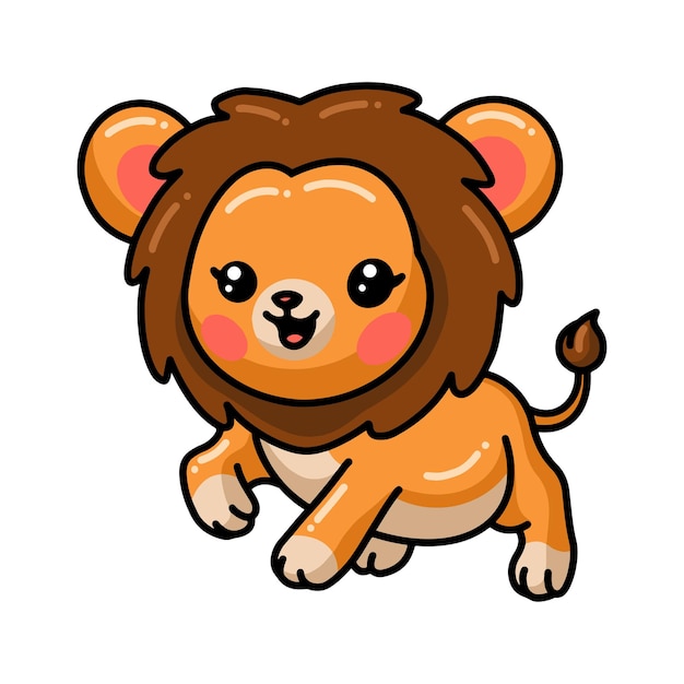 baby lion cartoon isolated on white