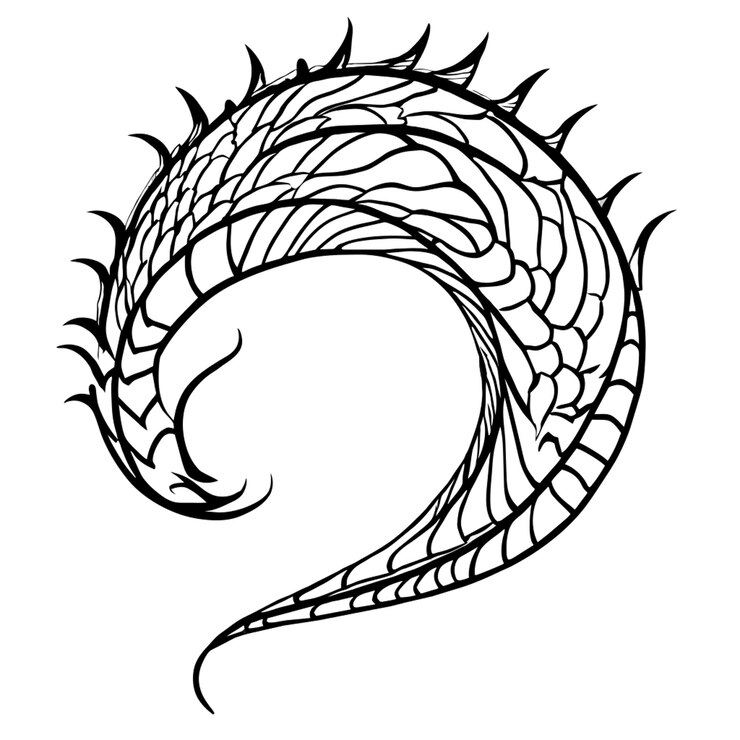 Vector back paw of a dragon in scales vector illustration