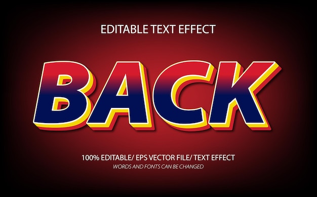 back text style and 3d editable text effect