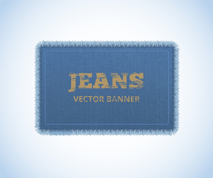 Vector background of denim texture. jeans realistic banner.
