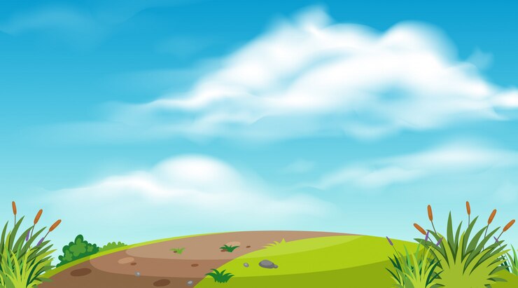 Vector background  of landscape with road on the hill