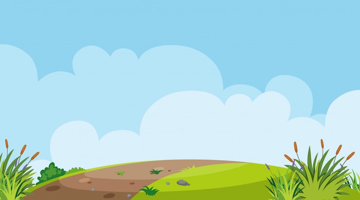 Vector background  of landscape with road on the hill