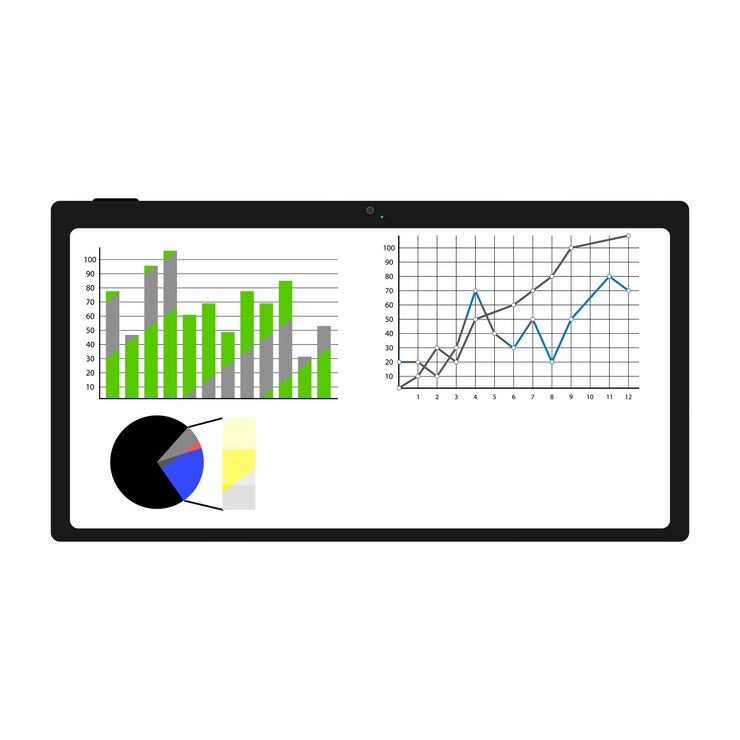 Vector bagan dan grafik di tablet