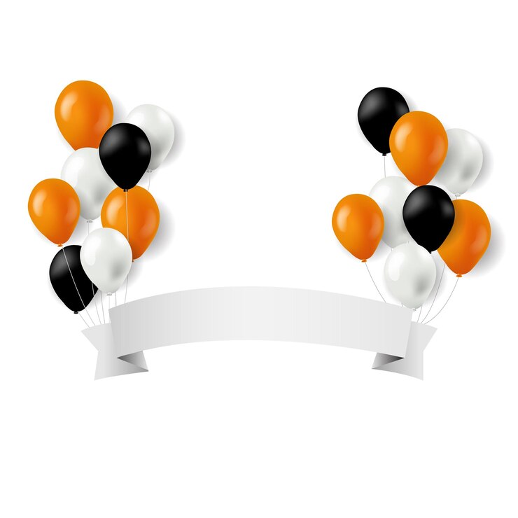 Vector balon dan pita halloween