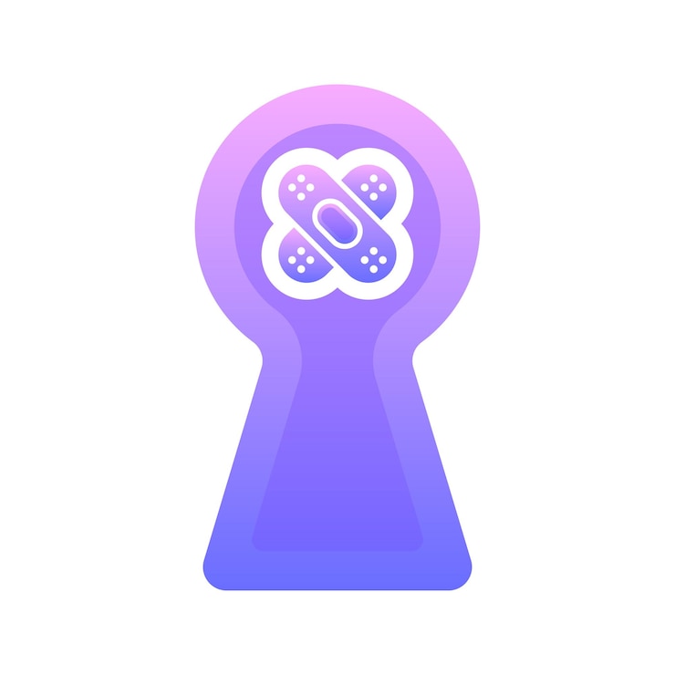 Vector bandage keyhole logo gradient design template icon