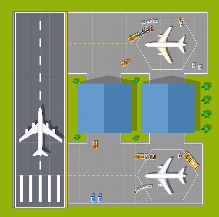 Bandara sudut pandang atas