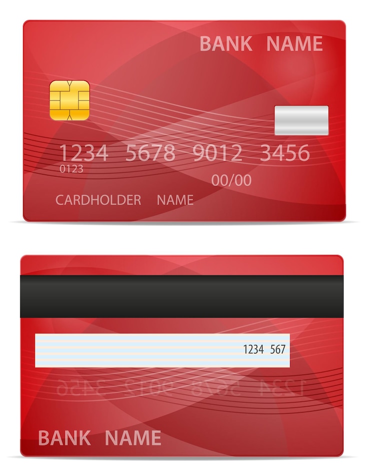 Vector bank plastic card isolated on white background