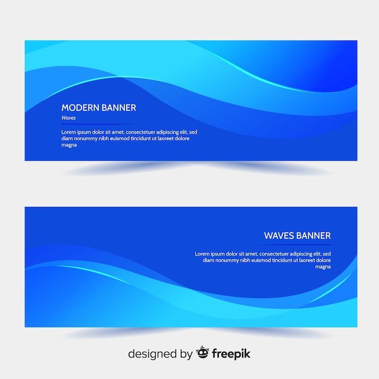 Vector banner bentuk bergelombang abstrak