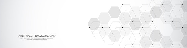 banner design template abstract background with geometric shapes and hexagon pattern vector