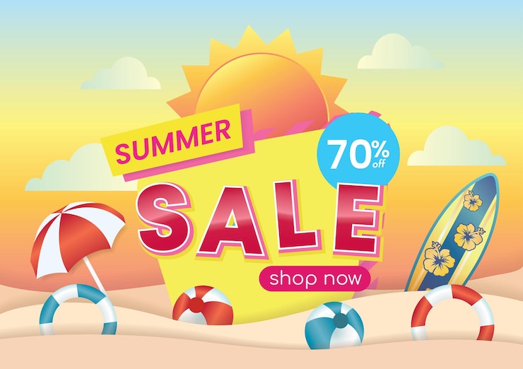Vector banner promosi promo musim panas