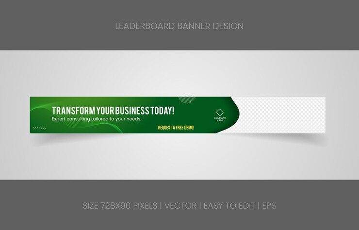 banner template leaderboard 728x90 pixels business website promotion