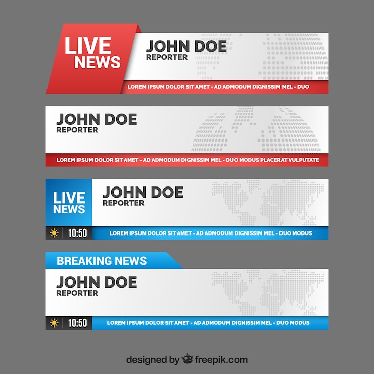 Vector banner warna-warni berita terkini