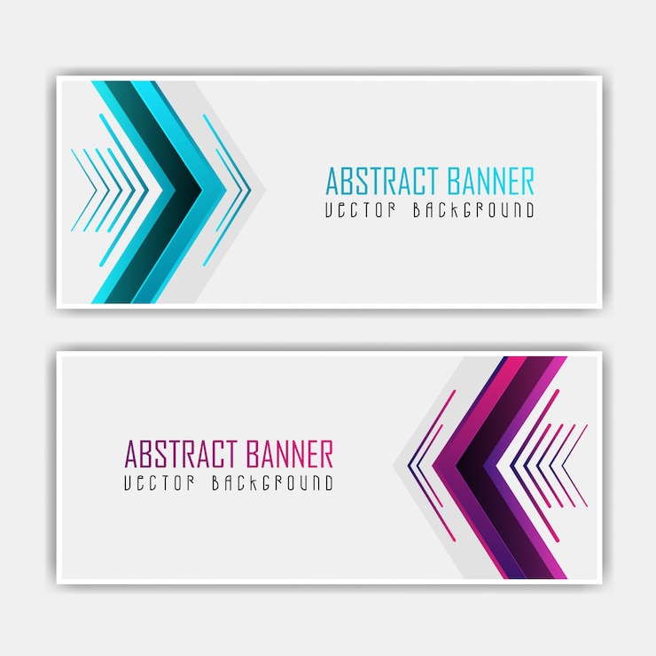 Vector banner web modern dengan bentuk panah