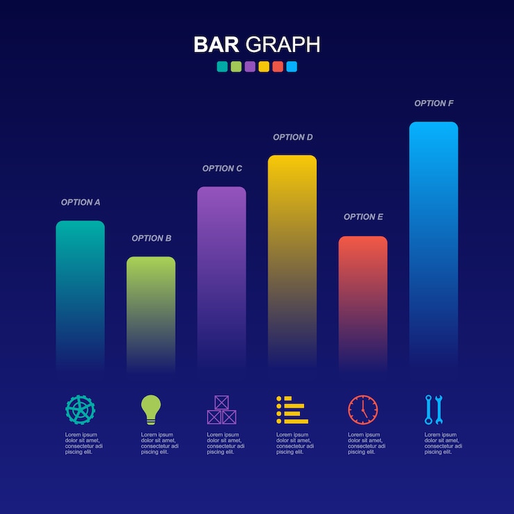 Vector bar chart graph diagram financial analytic statistical business infographic illustration