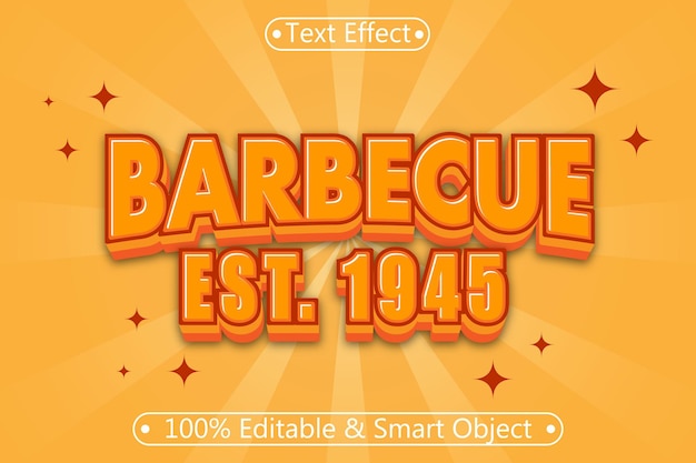 Barbecue Editable Text Effect 3 dimension Emboss Modern Style