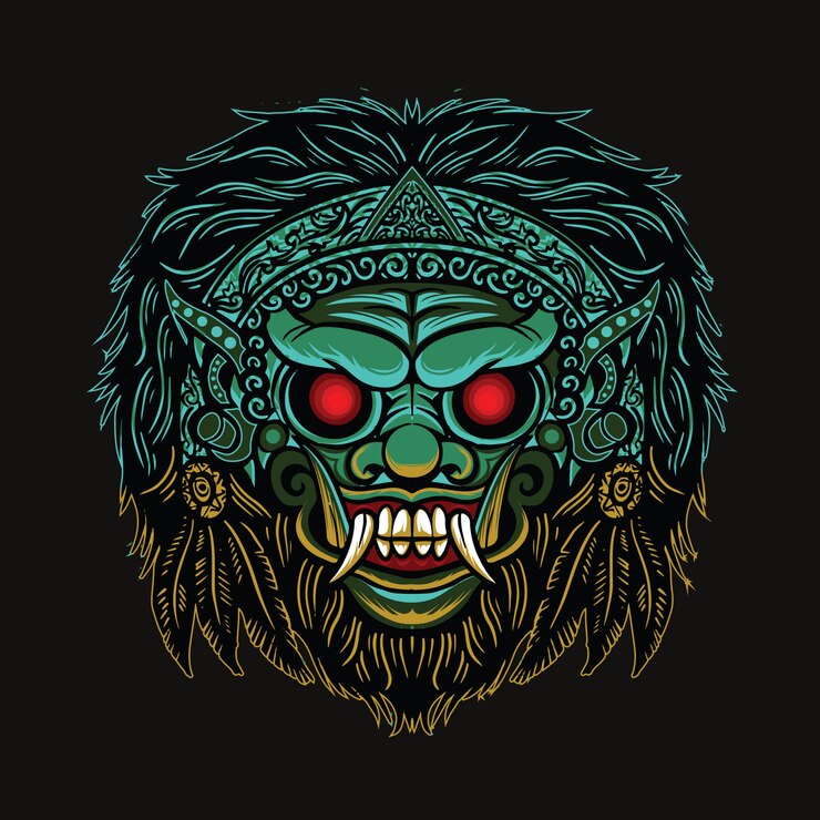 Vector barong mask illustration