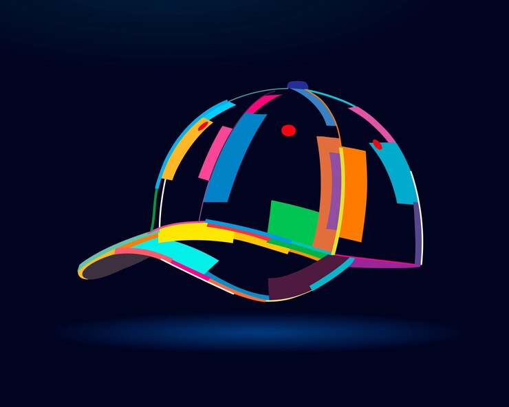 Vector baseball cap abstract colorful drawing digital graphics vector illustration of paints