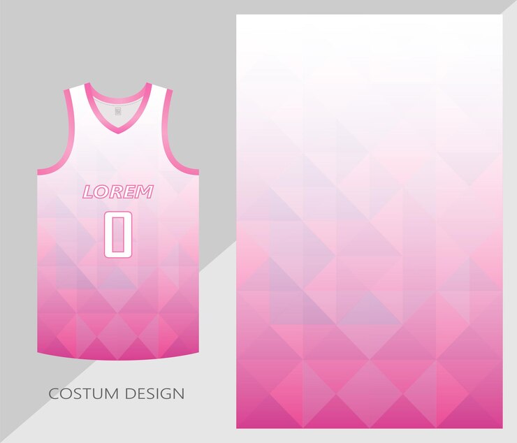 Basketball jersey pattern design template pink abstract background for fabric pattern