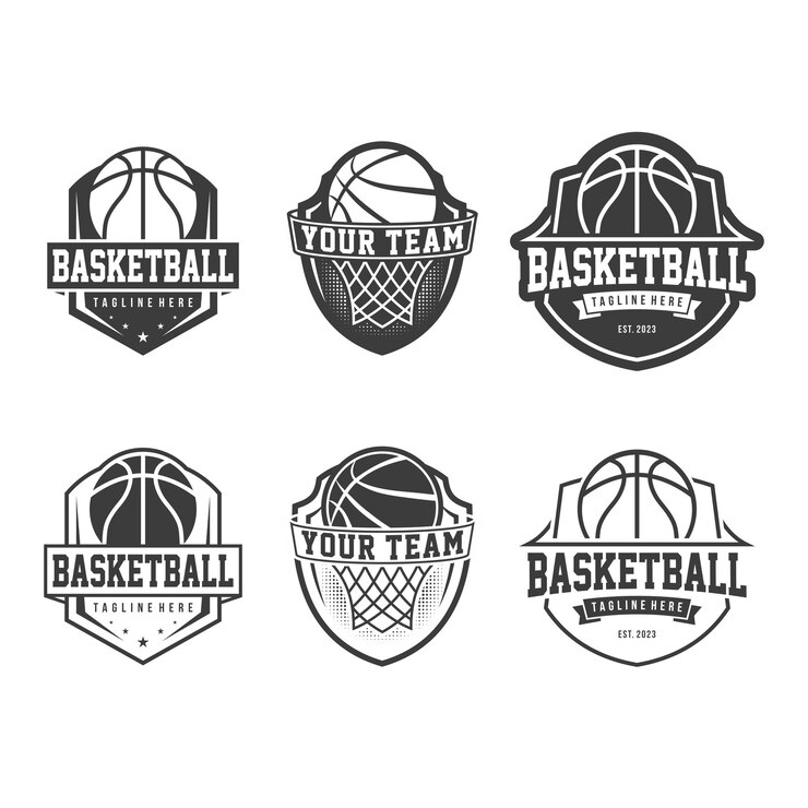 Basketball logo sport emblem set collection basketball vector illustration