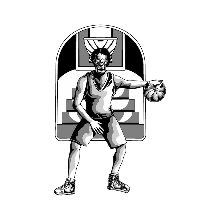 Vector basketball skull