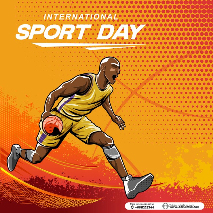 Vector basketball sport background vector international sports day banner background