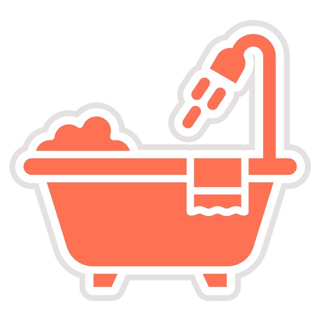 Bathtub Vector Icon Design Illustration