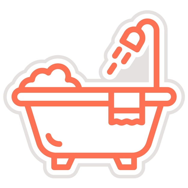 Bathtub Vector Icon Design Illustration