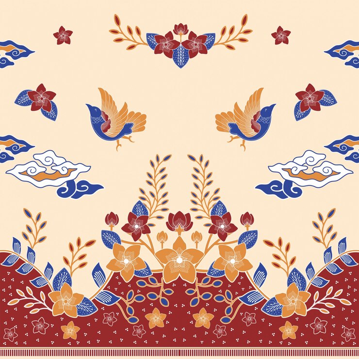 Vector batik burung cinta