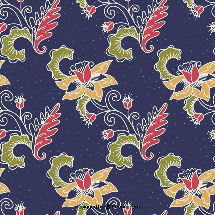 Vector batik ornamental flower background
