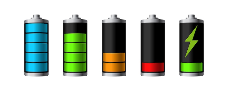 Vector battery charge status isolated on white background. illustration.