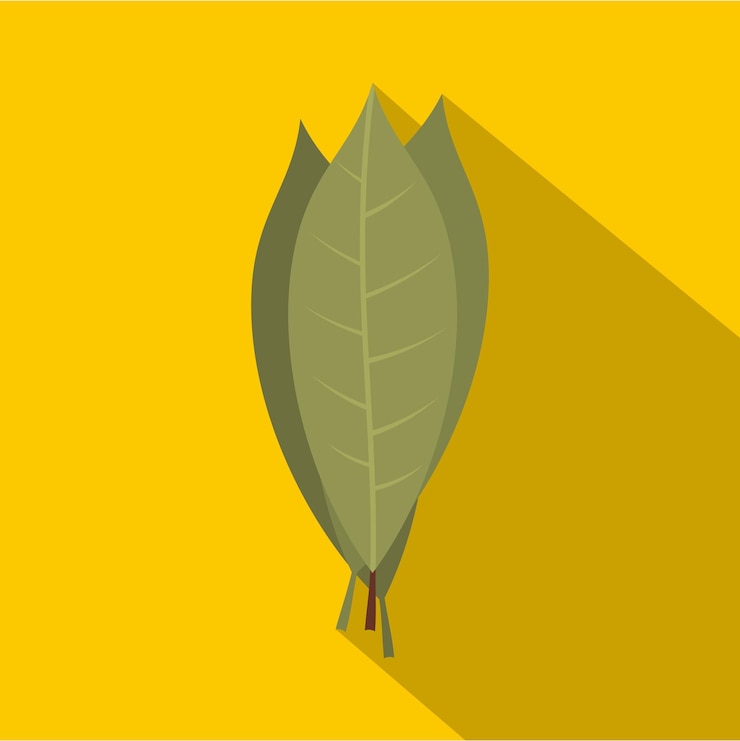 Vector bay laurel leaves icon flat illustration of bay laurel leaves vector icon for web isolated on yellow background