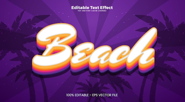 Beach editable text effect in modern trend style