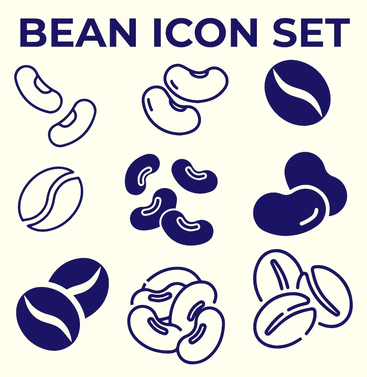 Bean logo or icon set vector