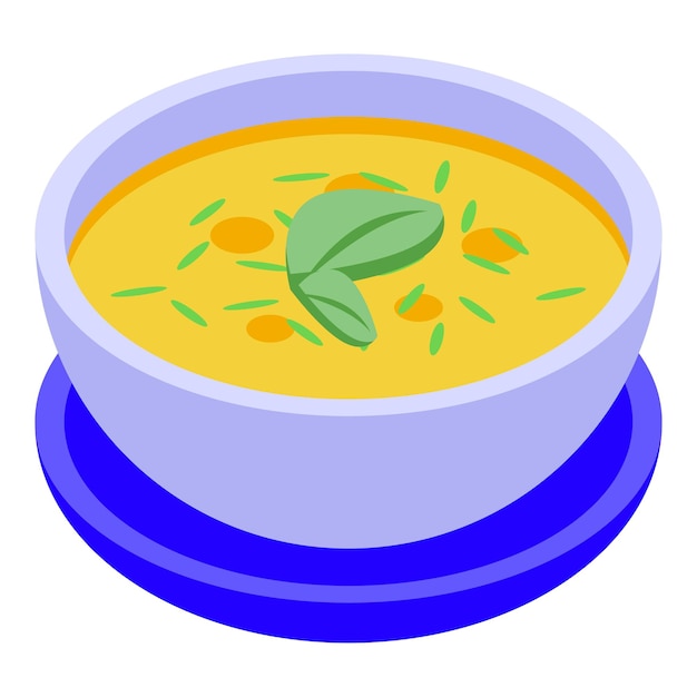 Bean soup icon isometric vector Food pilaf Menu dish