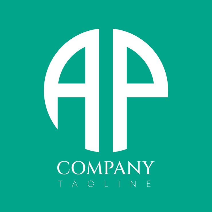 Vector beautiful ap company vector logo on a colorful background
