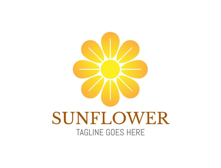 Beautiful blooming sunflower logo