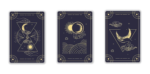 Beautiful blue magical tarot cards set of magic occult tarot cards esoteric boho spiritual tarot