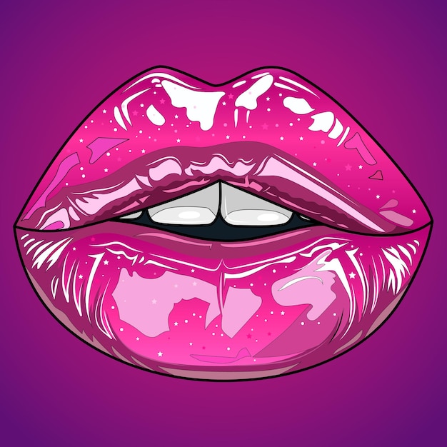 Beautiful bright pink lips