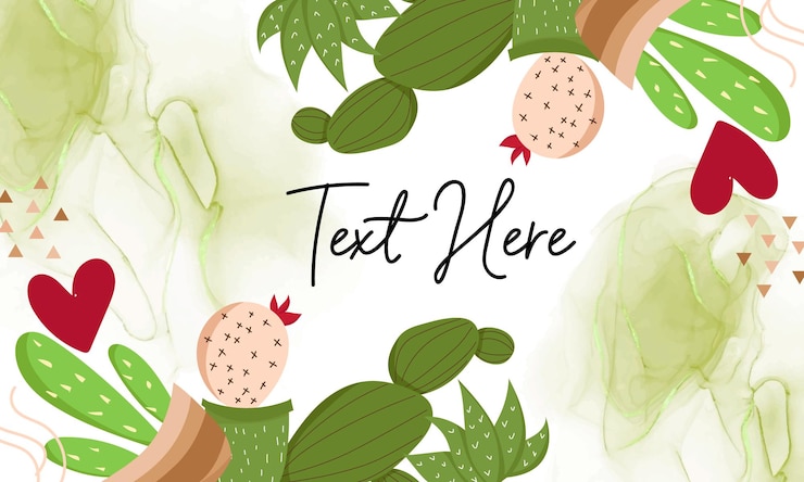 Vector beautiful cute cartoon cactus background