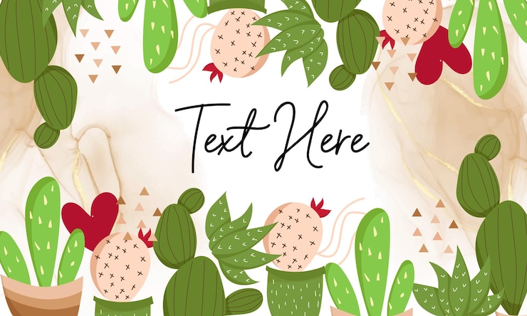 Vector beautiful cute cartoon cactus background