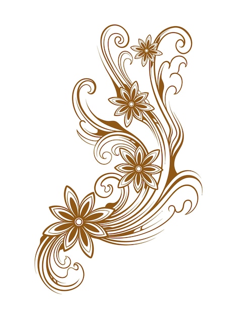 beautiful floral design for elements, editable color