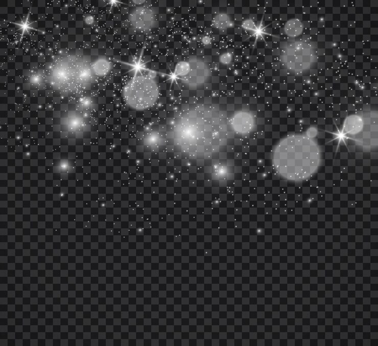 Beautiful sparks shine with special light sparkles on a transparent background Christmas ab