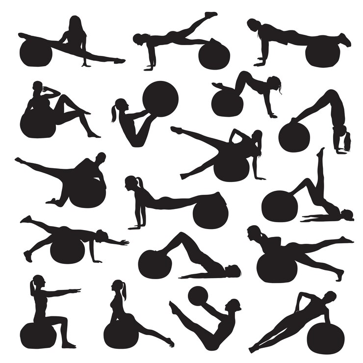 Vector beautiful woman doing fitness