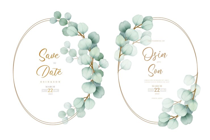 Vector beautiful wreath eucalyptus green leaves