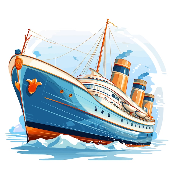 Vector beautifull ship vector clipart white background