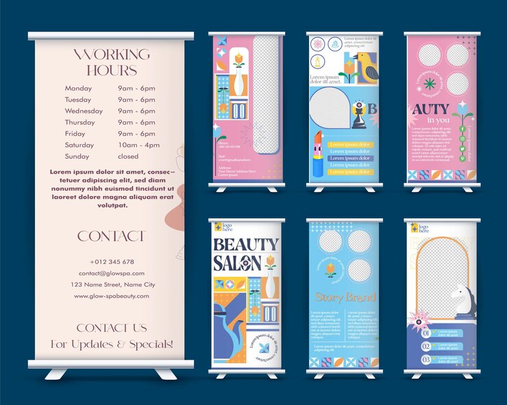 Beauty Salon Roll Up Banner Designs for Advertising and Marketing