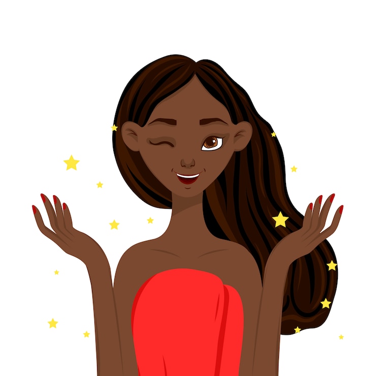 Vector beauty woman with clean, radiant skin. cartoon style. illustration.